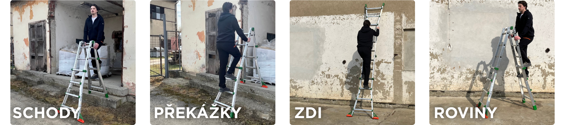 BRIKO Teleskopicky ctyrdilny viceucelovy zebrik Detail 3